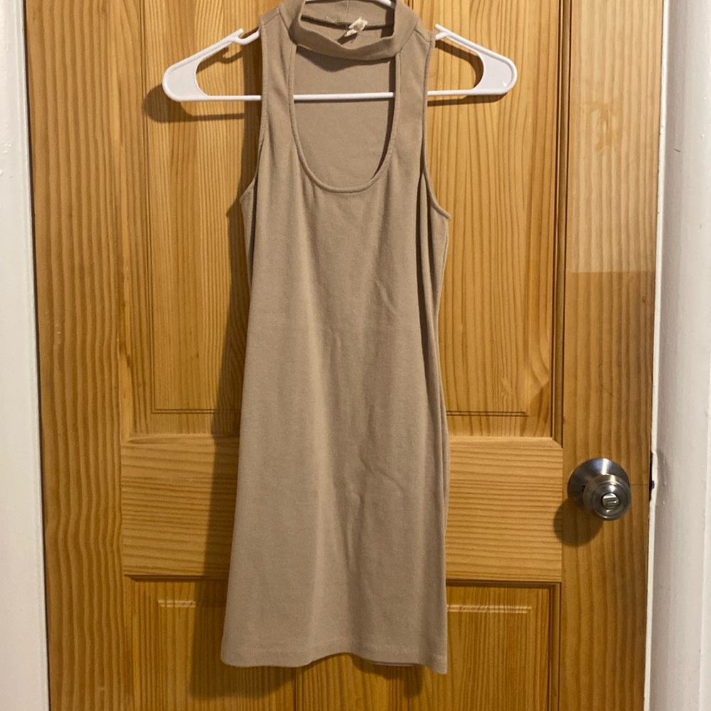 LA Hearts tan mini cocktail dress